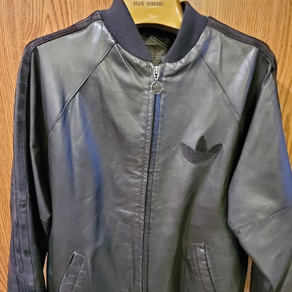 vintage adidas leather jacket